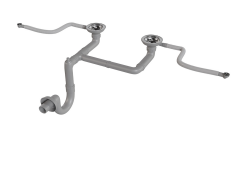 EVİYE SİFON SET ÇİFT GÖZ YUVARLAK TAŞMALI UZUN MESAFE